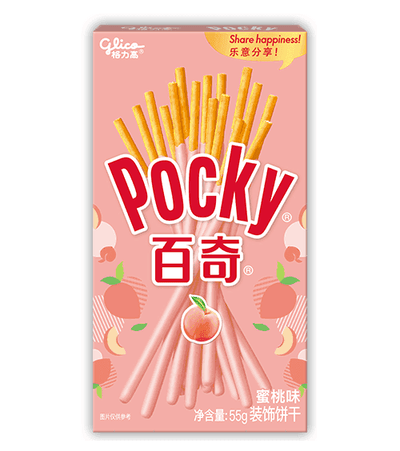 Glico Pocky Peach Cream Covered Biscuit Sticks - 55g