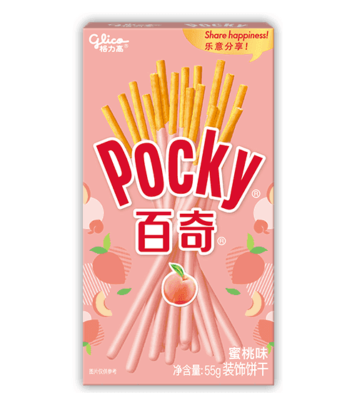 Glico Pocky Peach Cream Covered Biscuit Sticks - 55g, Single Pack  Glico   gbuy-ae.myshopify.com glico-pocky-peach-cream-covered-biscuit-sticks-55g-single-pack