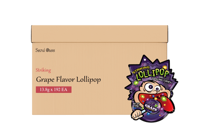 Striking Grapes Flavored Lollipop 13.8g - 1 carton (192 packs)