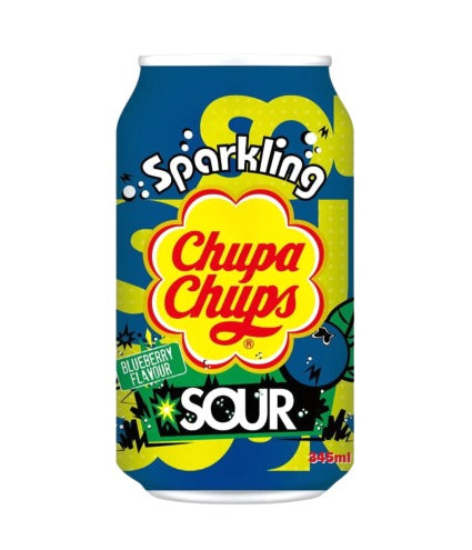 Chupa Chups Blueberry Flavor Sparkling Drink - 1 Carton (24 cans)