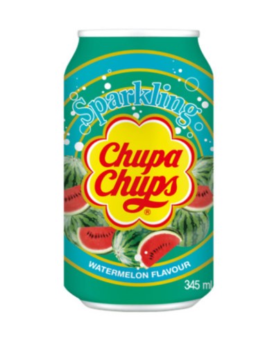 Chupa Chups Watermelon Flavor Sparkling Drink - 1 Carton (24 cans)