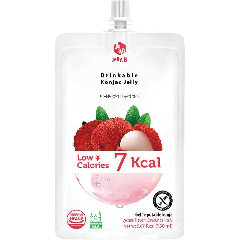 Jelly. B Lychee Flavor Drinkable Konjac Jelly 150ml - 1 Carton (50 packs)