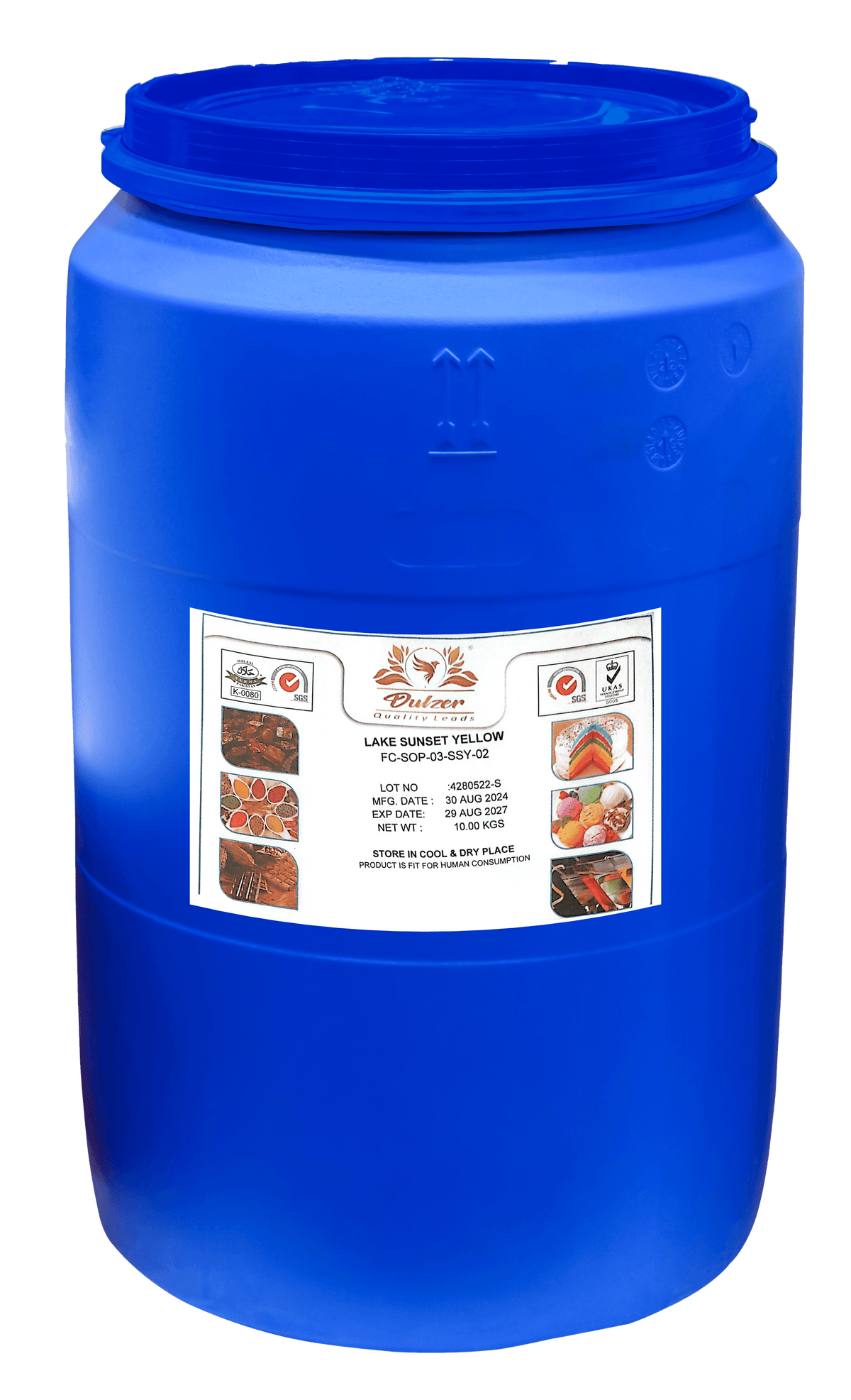 Lake Sunset Yellow Food Color (powder form) - 10kg Drum  Dulzer   gbuy-ae.myshopify.com dulzer-lake-sunset-yellow-food-color-powder-form-10kg-drum