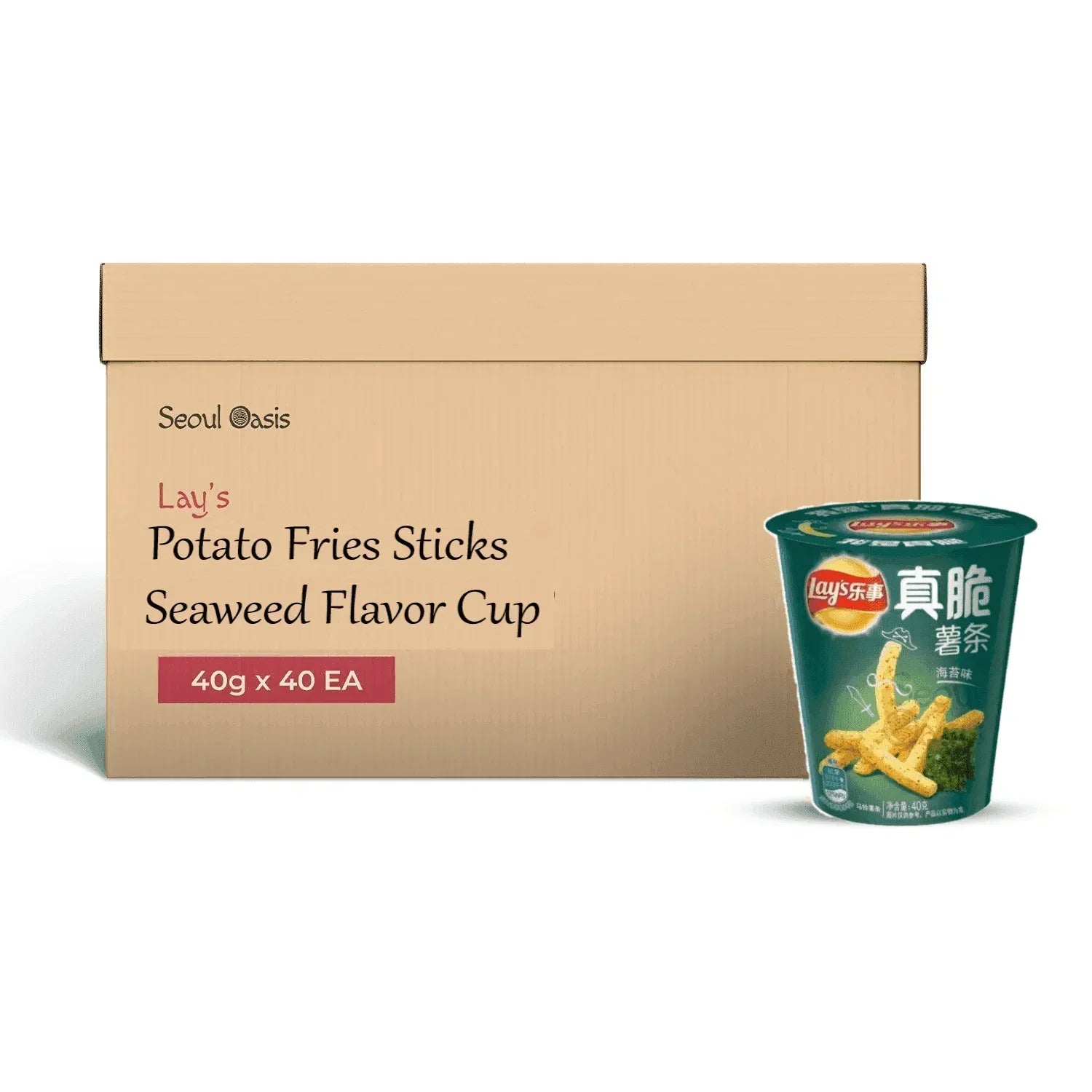 Lays Premium Seaweed Flavor French Fries - 1 carton (40g x 40 cups)  Lay's   gbuy-ae.myshopify.com lays-premium-seaweed-flavor-french-fries-1-carton-40g-40-cups