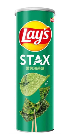 Lays Stax Roasted Seaweed Flavor Chips - 1 carton (90g x 24cans)  Lay's   gbuy-ae.myshopify.com lays-stax-roasted-seaweed-flavor-chips-carton