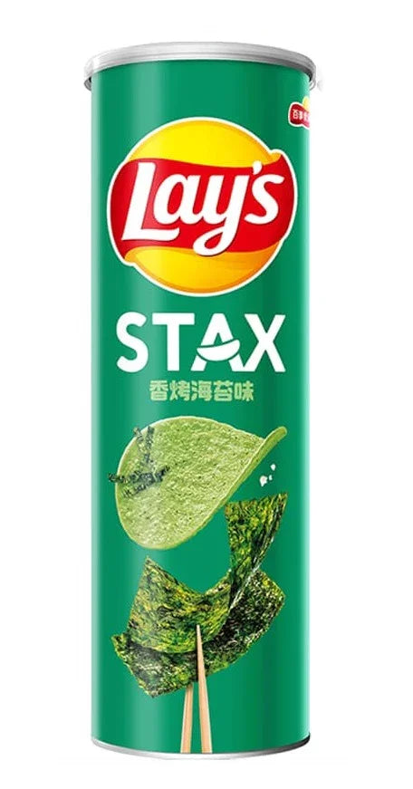 Lays Stax Roasted Seaweed Flavor Chips - 1 carton (90g x 24cans)  Lay's   gbuy-ae.myshopify.com lays-stax-roasted-seaweed-flavor-chips-carton