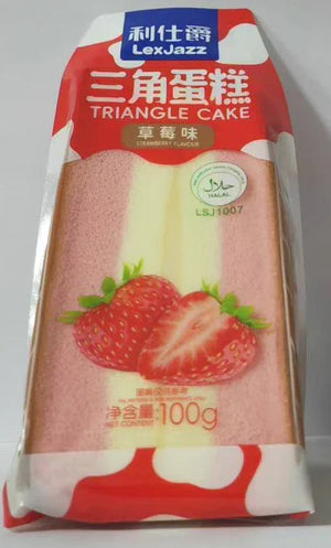 Lex Jazz Triangle Cake Strawberry 100g - Carton (20 pieces)  Lex Jazz   gbuy-ae.myshopify.com lex-jazz-triangle-cake-strawberry-100g-carton