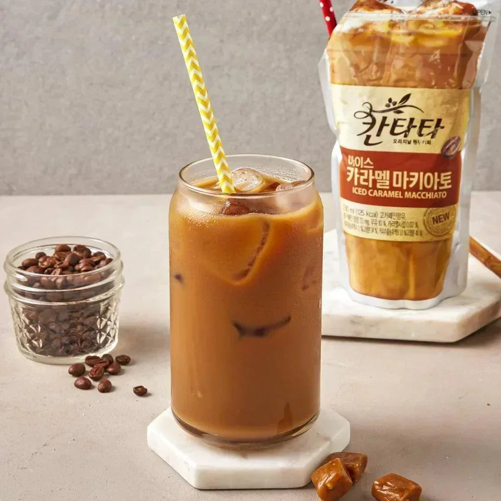 Lotte Cantata Iced Caramel Macchiato Coffee Drink 230ml Pouch