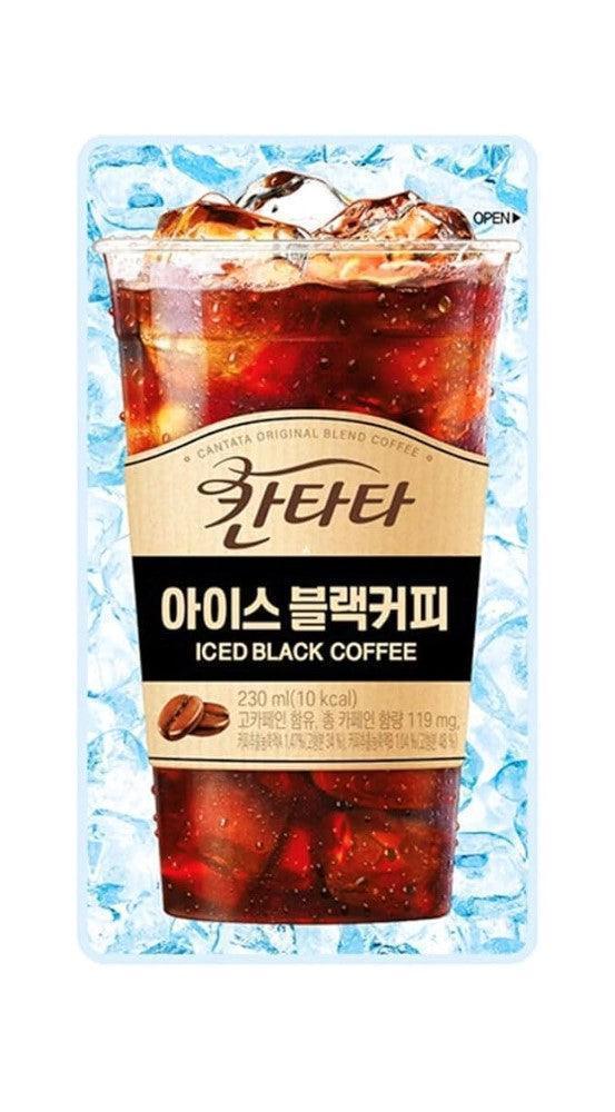 Cantata iced black coffee 230ml pouch, refreshing premium Korean black coffee delivery in Dubai.