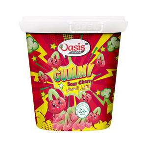 Sour gummy candy cherry UAE: Vibrant 160g Seoul Oasis treats for kids in Dubai.