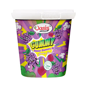 Sweet grapes gummy candy UAE: soft, juicy Seoul Oasis snacks for kids school lunch in Dubai.