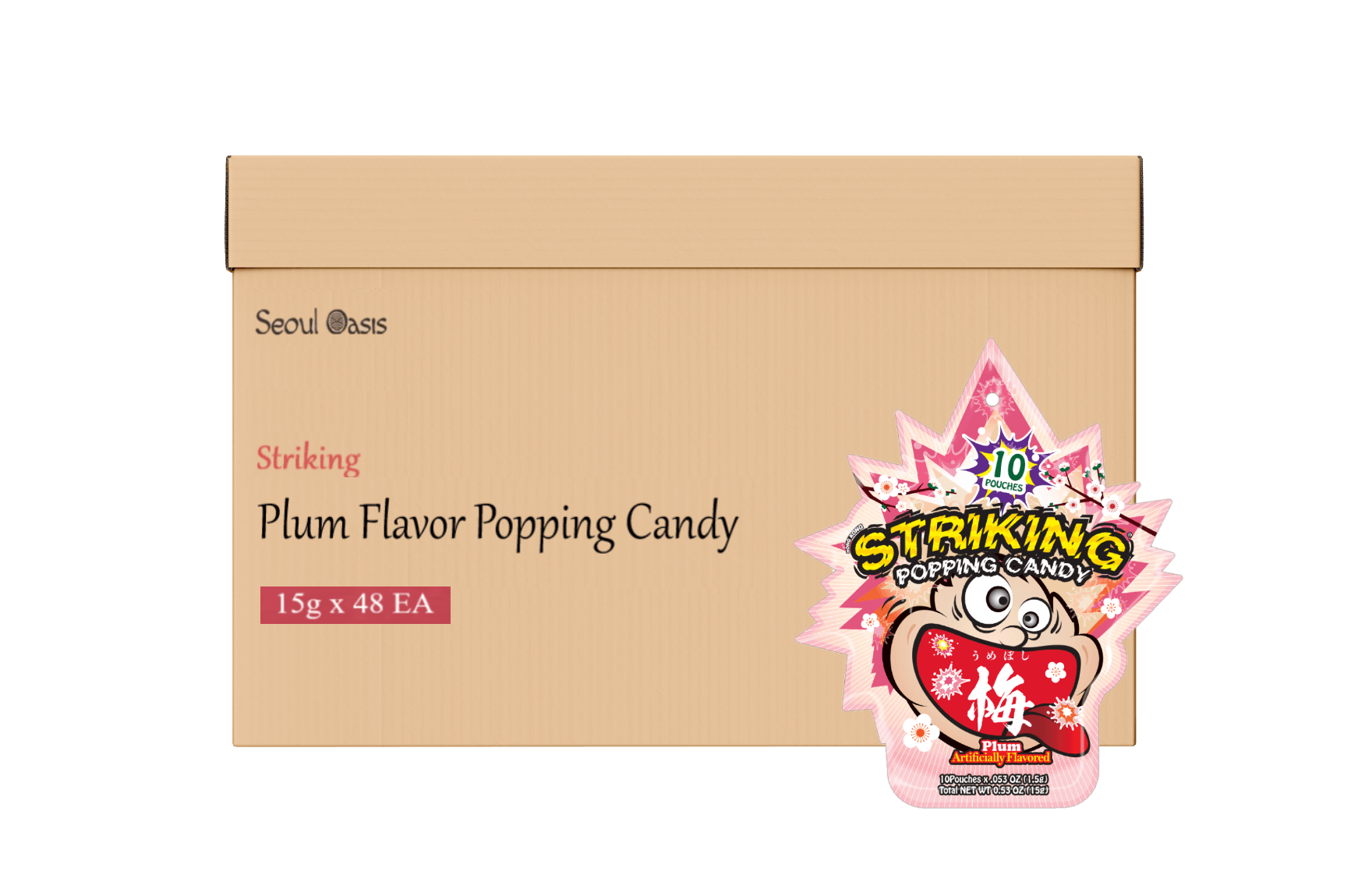 Striking Plum Flavored Popping Candy 15g - Carton of 48 packs