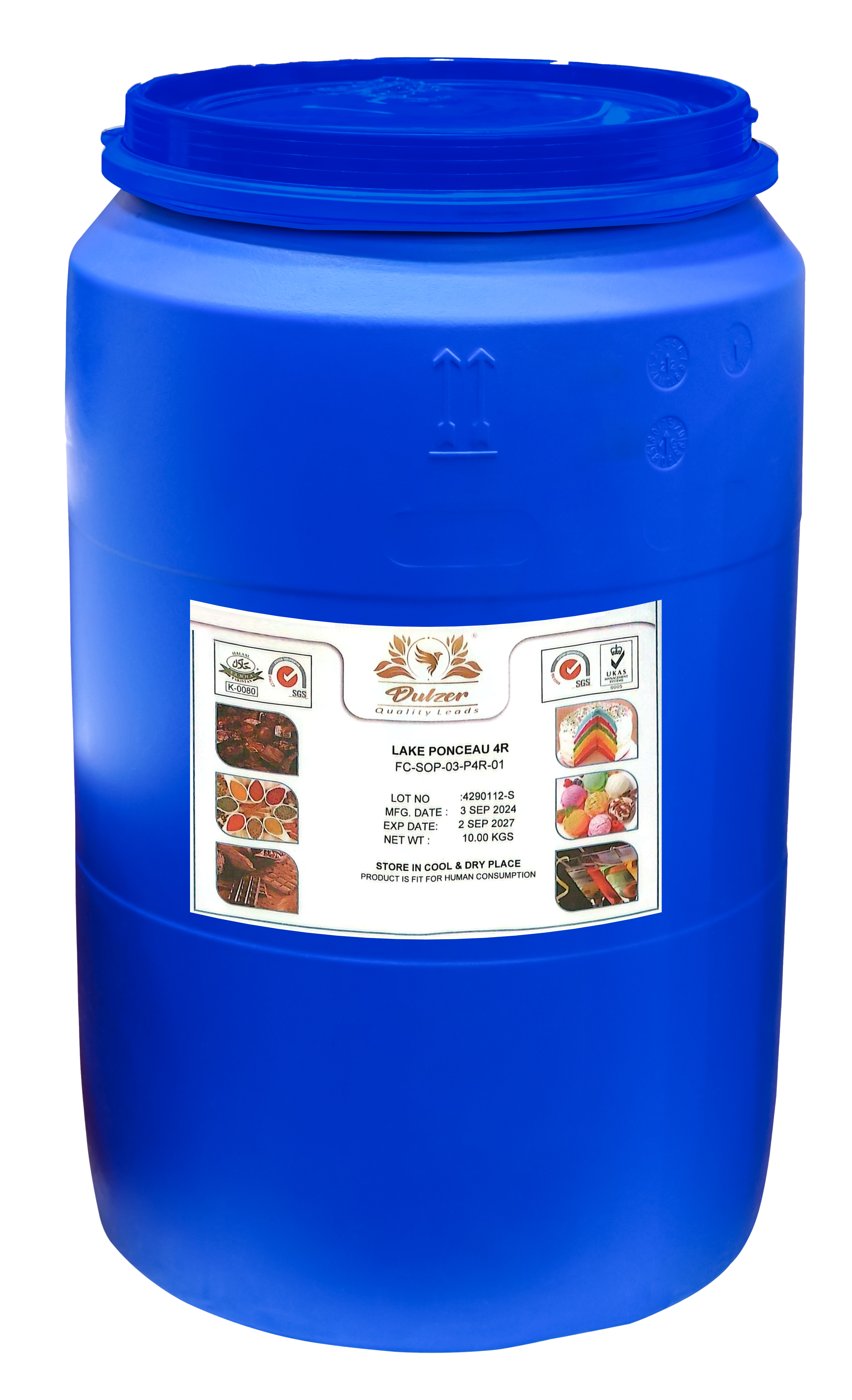 Dulzer Lake Ponceau 4R Food Color (powder form) - 10kg Drum