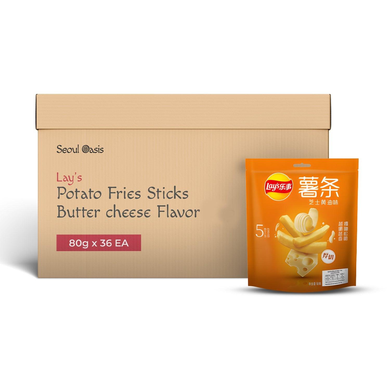 Lays Premium Cheese & Butter Flavor French Fries 1 carton