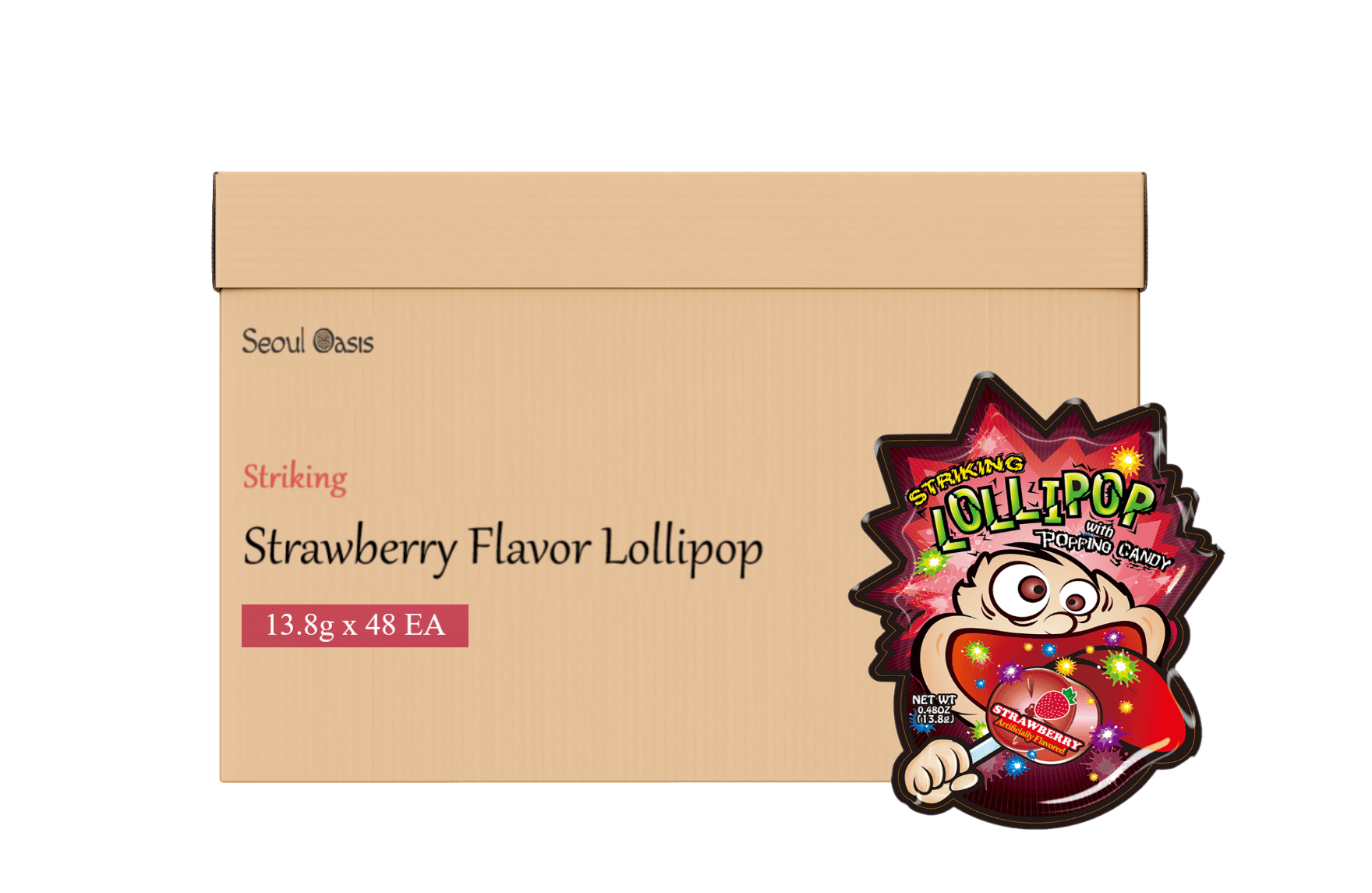 Striking Lollipop Strawberry Flavor - 1 box (13.8g x 48 packs)