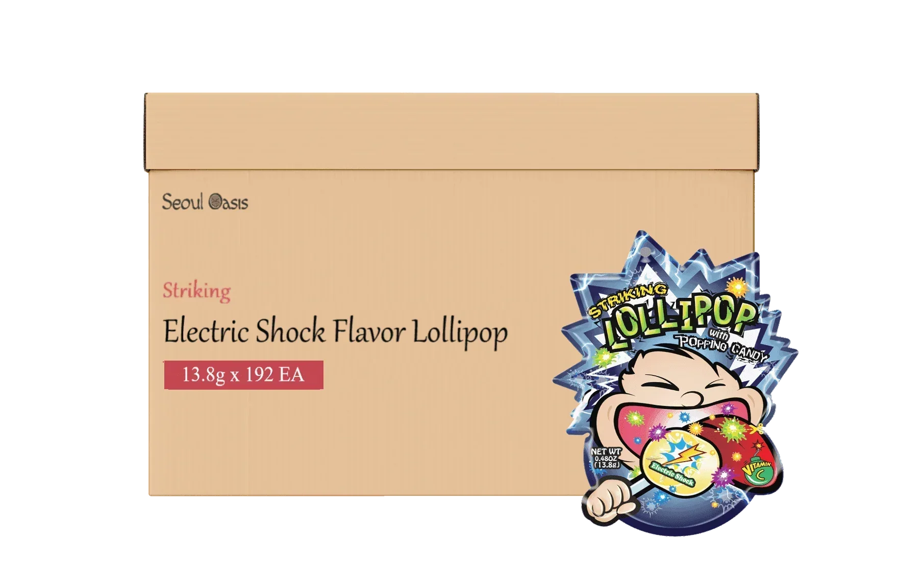 Striking Electric Shock Flavored Lollipop 13.8g 1 carton (192 packs)  - Seoul oasis