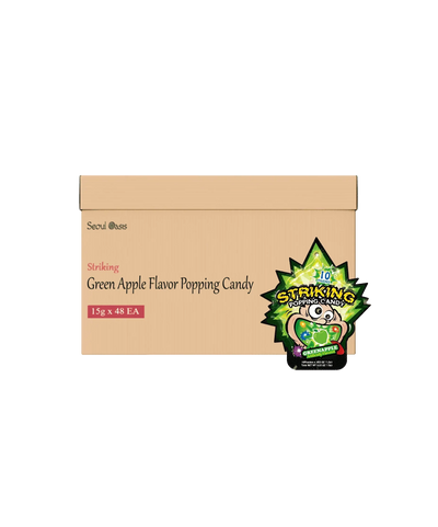 Striking Popping Candy Halal Green Apple UAE 48ct bulk carton for birthday party bags Dubai.