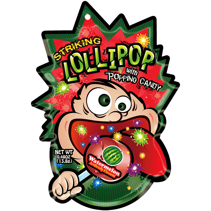 Striking lollipop watermelon flavor UAE: Refreshing popping candy for party favors in Dubai.