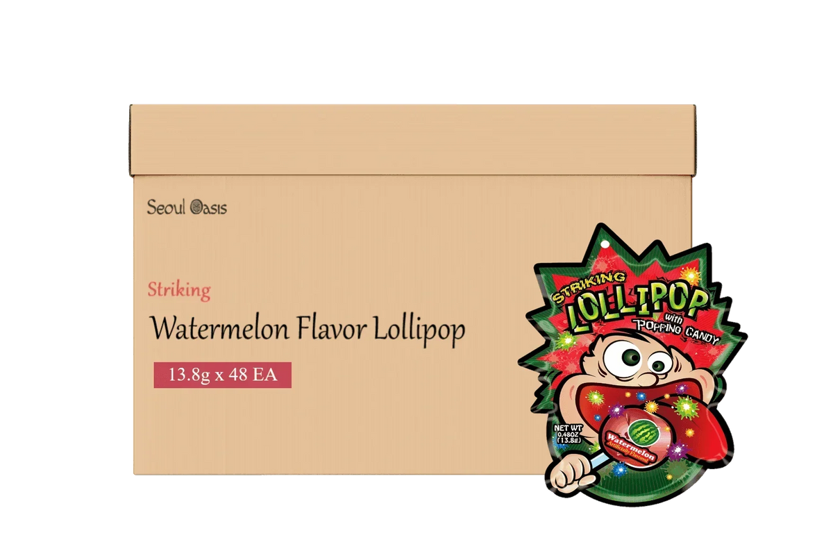 Striking Lollipop Watermelon 48 pieces juicy popping candy for kids birthday parties UAE.