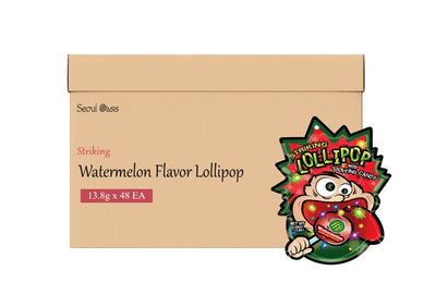Striking Lollipop Watermelon 48 pieces juicy popping candy for kids birthday parties UAE.