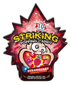 Striking Popping Strawberry Candy 15g Dubai UAE: Authentic fizzing Korean sweets from Seoul Oasis.