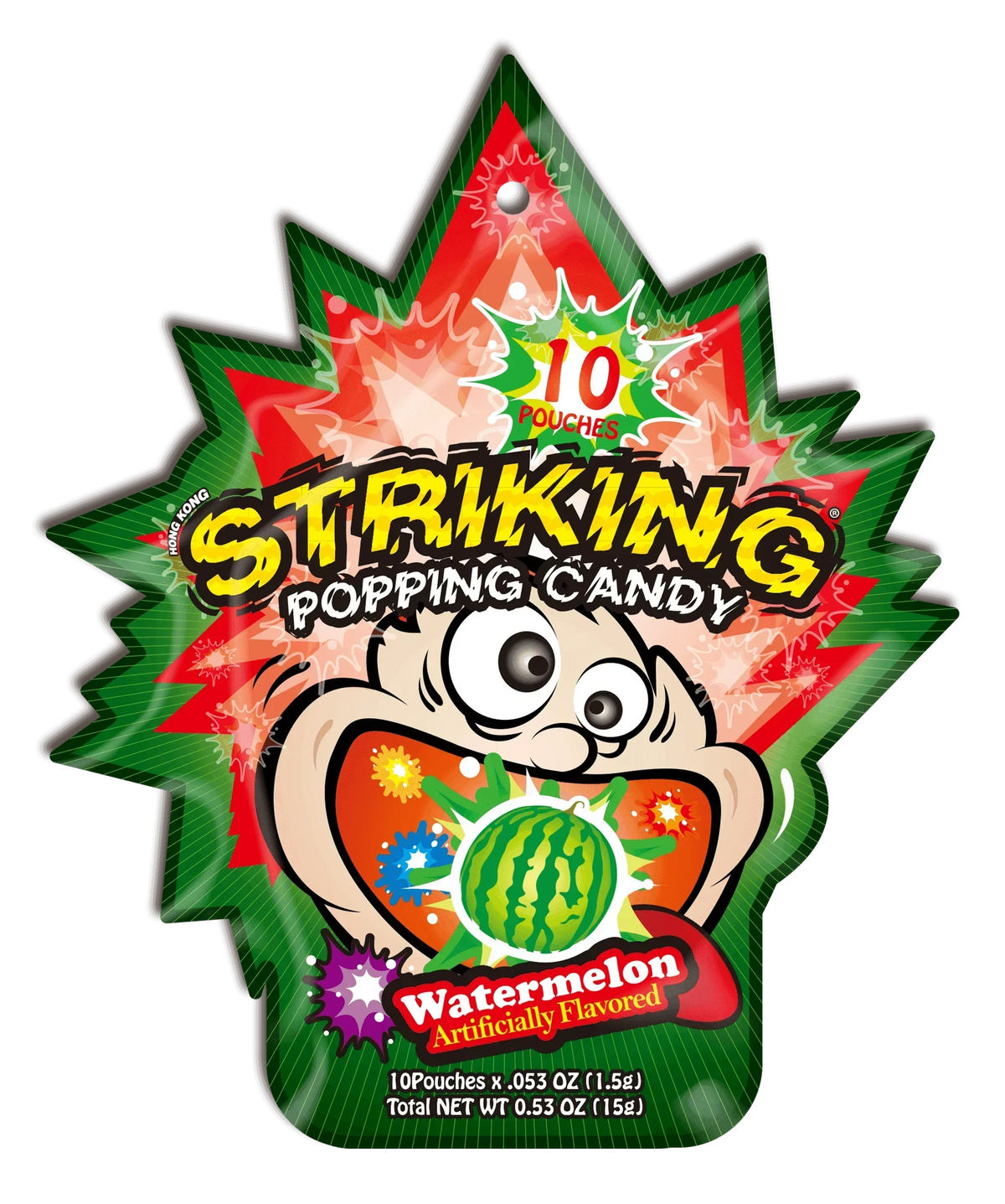 Striking popping candy watermelon 15g pack: fizzy, refreshing snack at our Dubai online store.