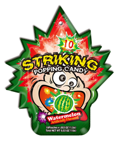 Striking popping candy watermelon 15g pack: fizzy, refreshing Korean snack at our Dubai online store.