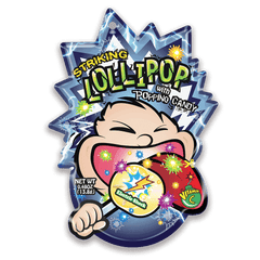 Striking lollipop electric shock one piece candy in Dubai, vibrant popping candy for UAE mukbang.