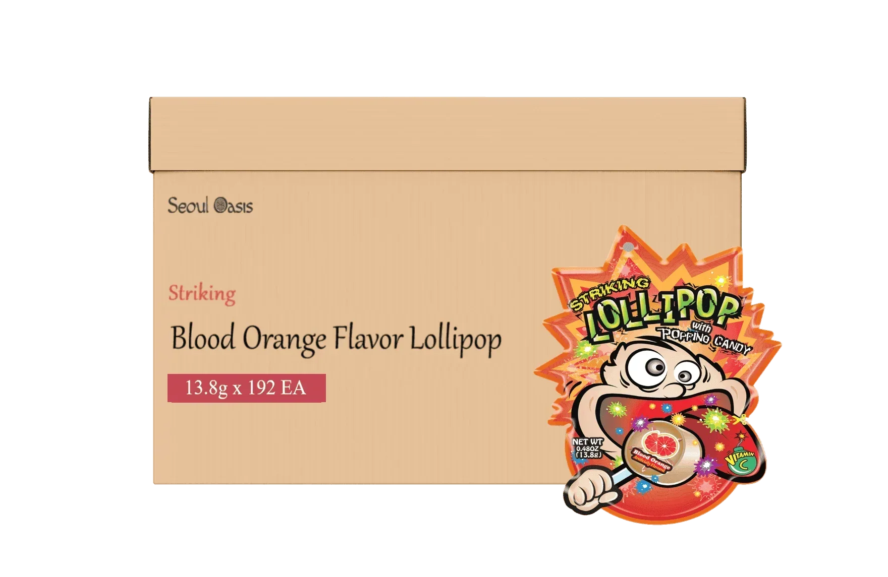 Striking Blood Orange Flavored Lollipop 13.8g - 1 carton (192 packs)  Striking   gbuy-ae.myshopify.com striking-blood-orange-flavored-lollipop-13-8g-1-carton-192-packs