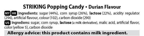 Striking Durian Flavored Popping Candy 15g - Carton of 48 packs  Striking   gbuy-ae.myshopify.com striking-durian-flavored-popping-candy-15g-carton-of-48-packs