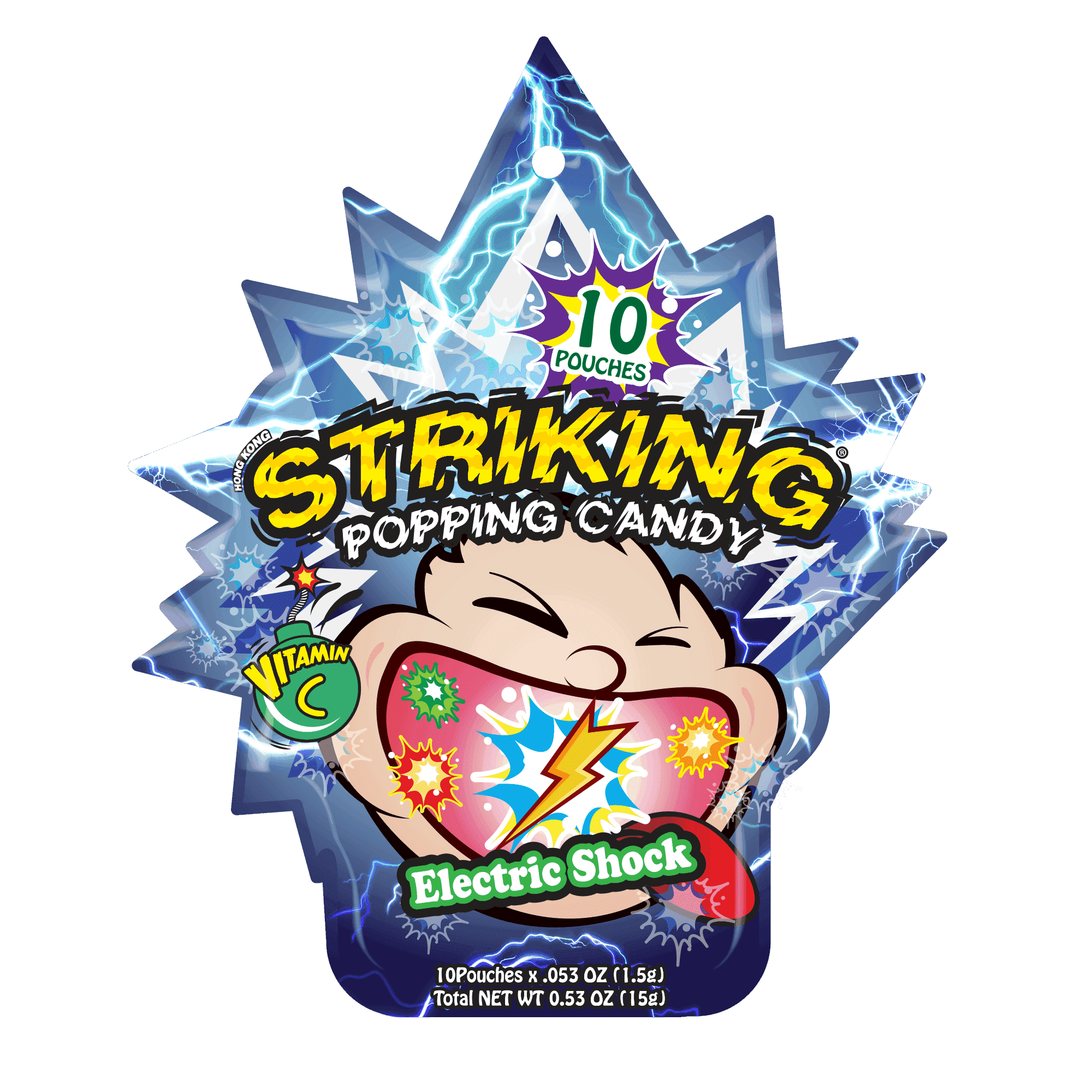 Striking Electric Shock Flavored Popping Candy 15g - Carton of 48 packs  Striking   gbuy-ae.myshopify.com striking-electric-shock-popping-candy-carton