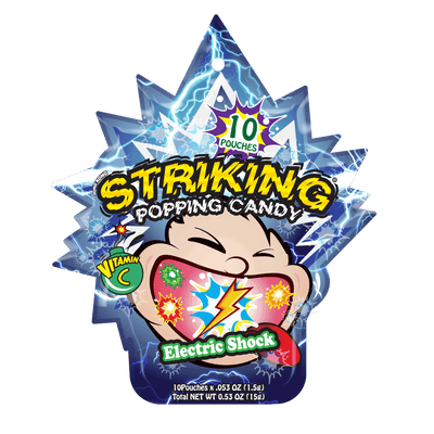 Striking Electric Shock Flavored Popping Candy 15g - Carton of 48 packs  Striking   gbuy-ae.myshopify.com striking-electric-shock-popping-candy-carton