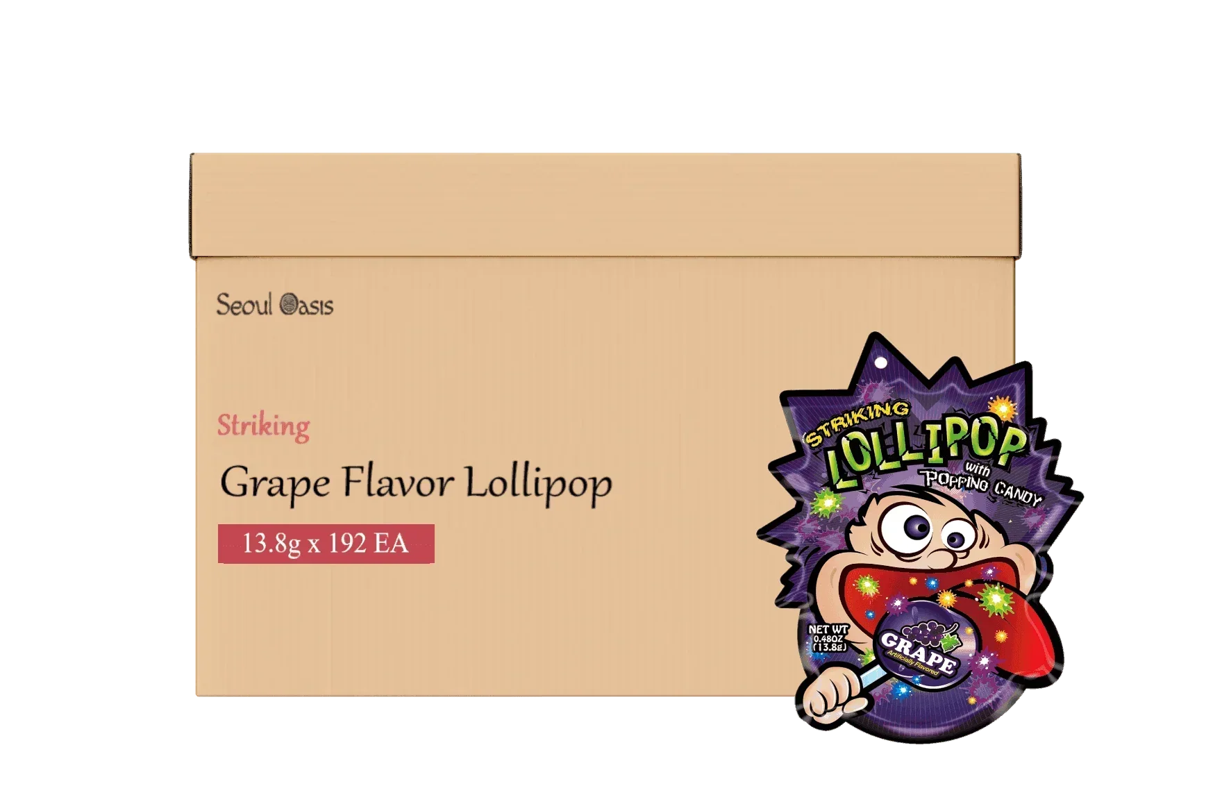 Striking Grapes Flavored Lollipop 13.8g - 1 carton (192 packs)  Striking   gbuy-ae.myshopify.com striking-grapes-flavored-lollipop-13-8g-1-carton-192-packs