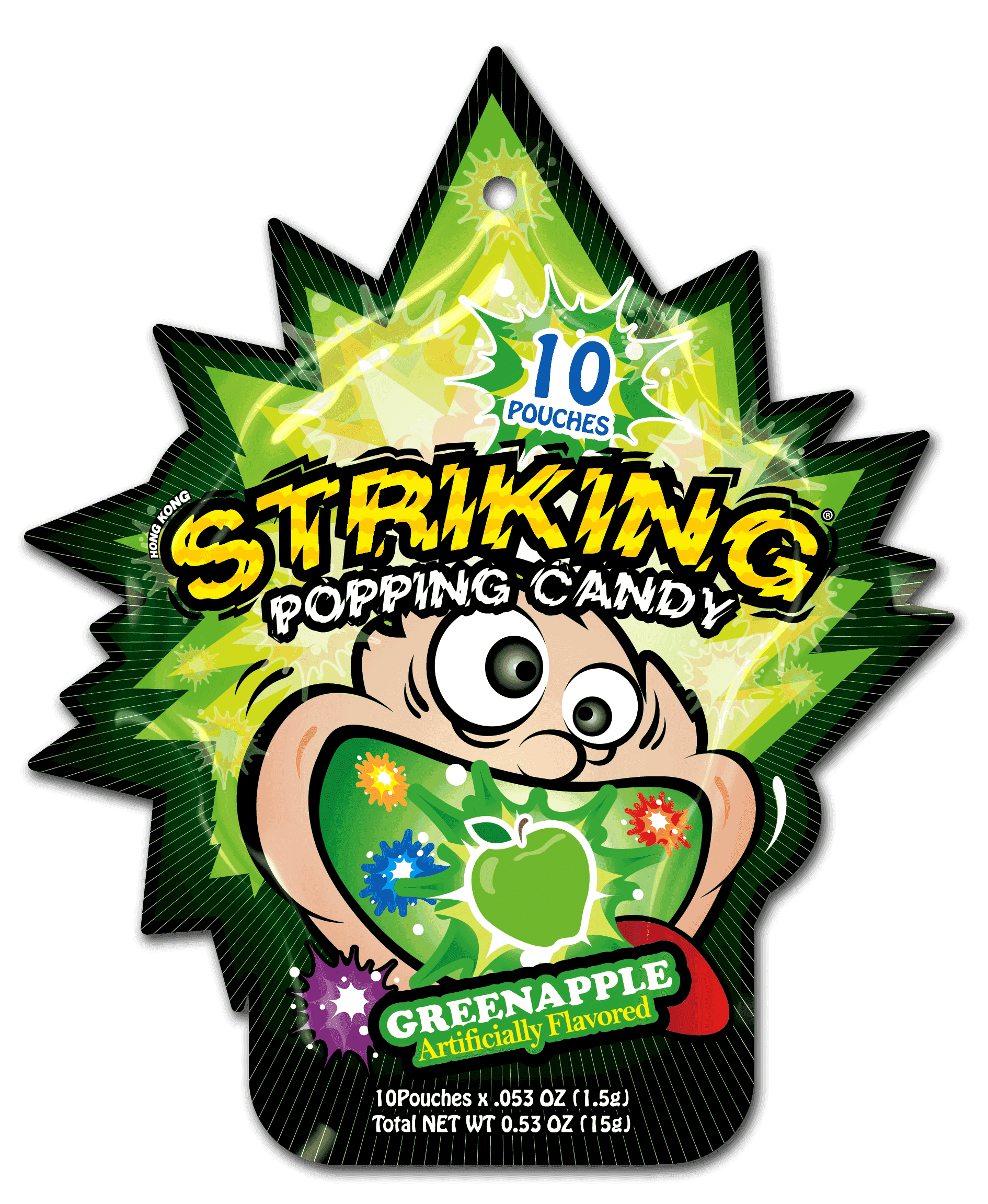 Striking Green Apple Flavored Popping Candy 15g - Carton of 48 packs  Striking   gbuy-ae.myshopify.com striking-popping-candy-green-apple-flavor-15g-pack-copy
