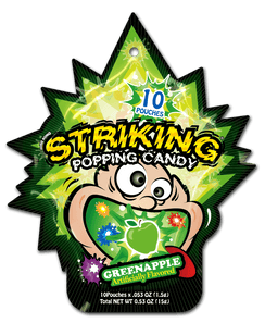 Striking Green Apple Flavored Popping Candy 15g - Carton of 48 packs  Striking   gbuy-ae.myshopify.com striking-popping-candy-green-apple-flavor-15g-pack-copy