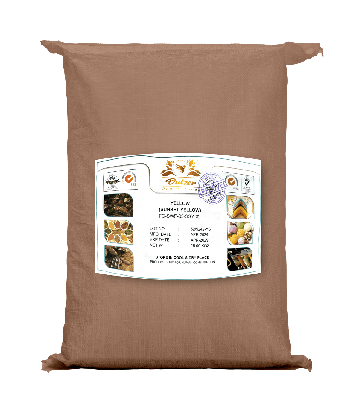Sunset Yellow Food Color (powder form) - 25kg Bag  Dulzer   gbuy-ae.myshopify.com dulzer-sunset-yellow-food-color-powder-form-25kg-bag