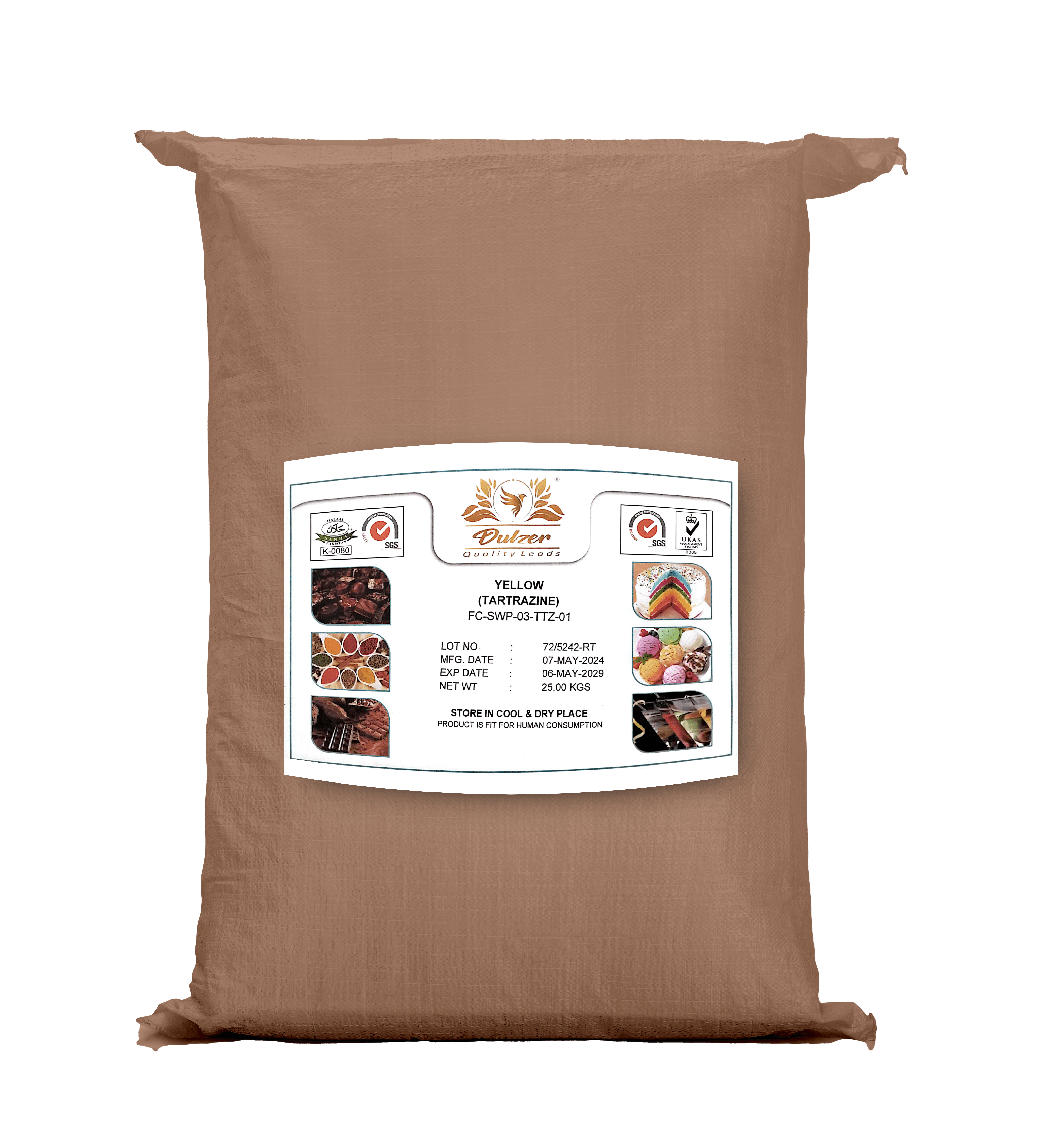 Tartrazine Food Color (powder form) - 25kg Bag  Dulzer   gbuy-ae.myshopify.com tartrazine-food-color-powder-25kg