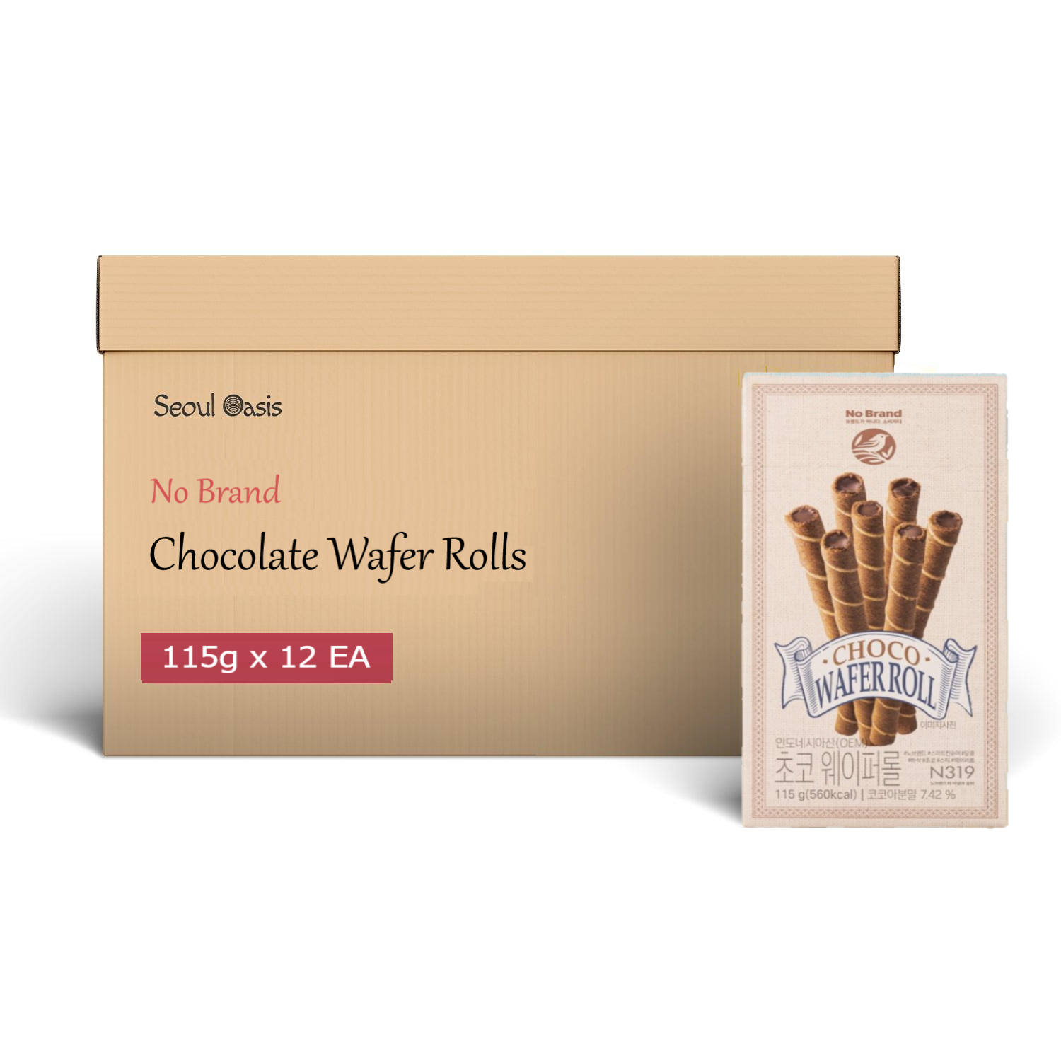 No Brand Chocolate Wafer Rolls - 1 Carton ( 115g x 12 packs)