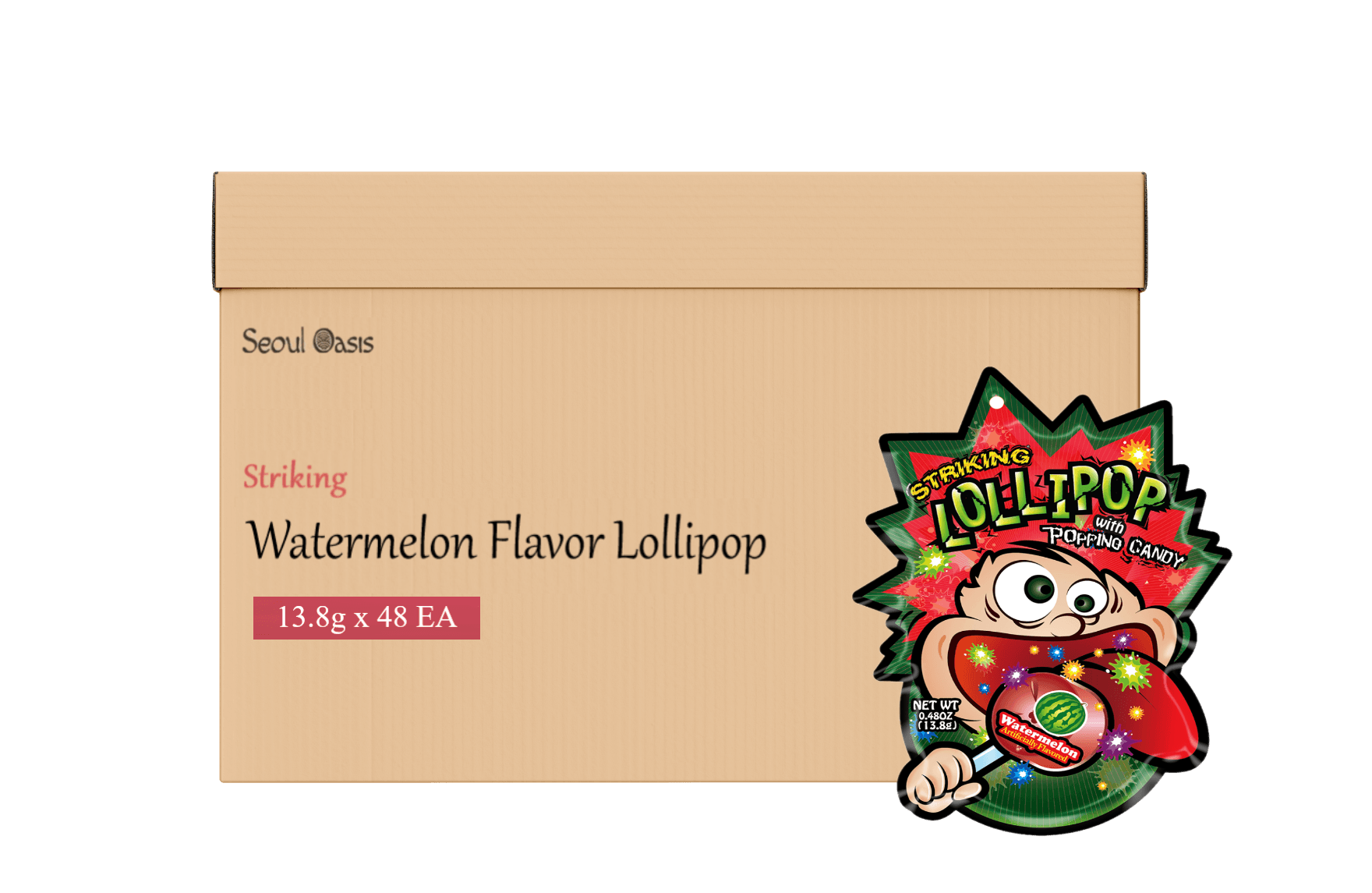 Striking Lollipop Watermelon Flavor - 1 box (13.8g x 48 packs)