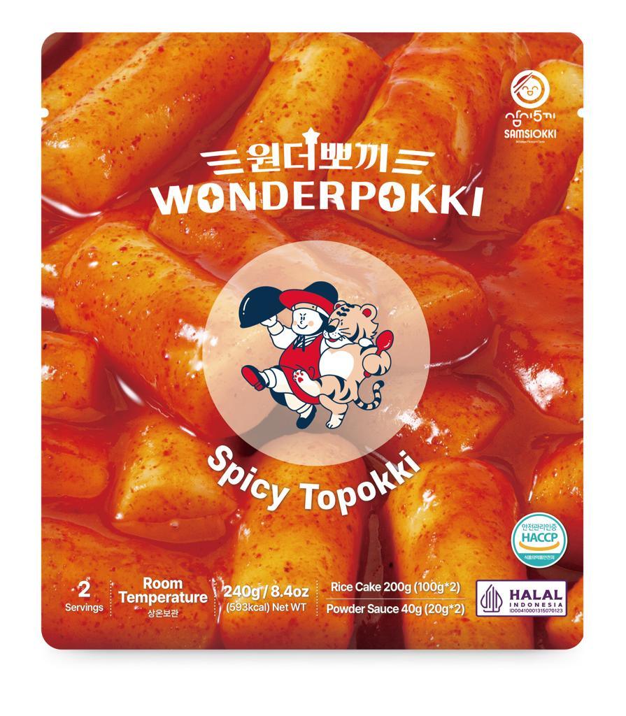 Wonderpokki Spicy Topokki Rice Cakes - 240g Pack