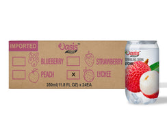 Buy Oasis Lychee Sparkling Drink 24 pack Dubai - Korean lychee sparkling juice carton premium packaging