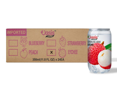 Buy Oasis Lychee Sparkling Drink 24 pack Dubai - Korean lychee sparkling juice carton premium packaging