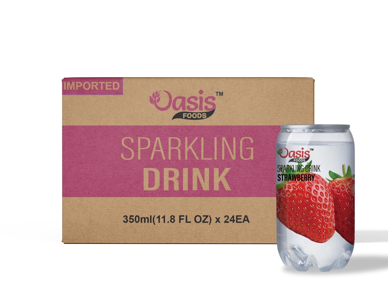 Buy Oasis Strawberry Sparkling Drink Carton Dubai | 24 Pack of Korean fizzy soda cans