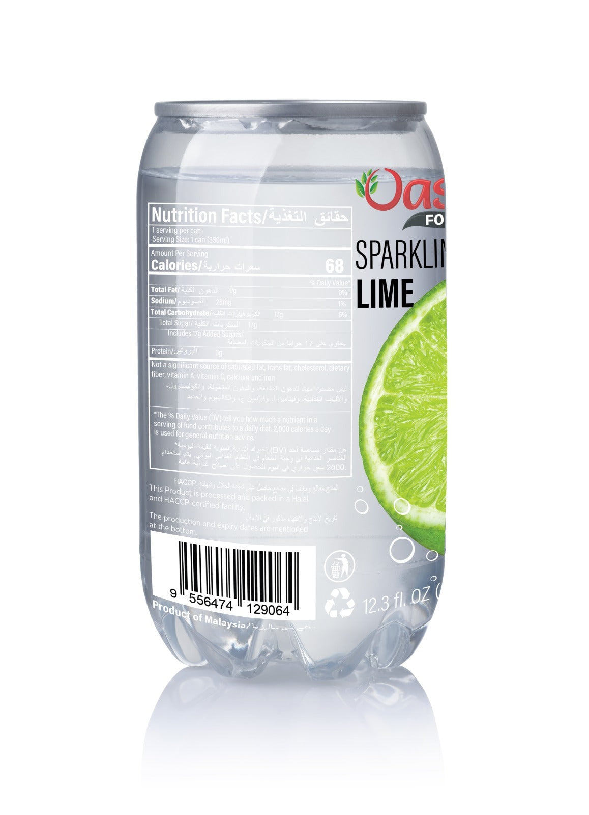 Oasis Lime Sparkling Drink 350ml Can