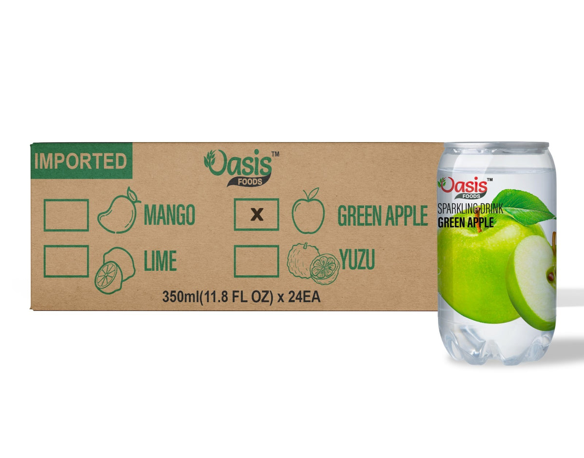 Buy Green Apple Sparkling Drink Wholesale Carton: Crisp, bubbly Seoul Oasis 24-pack in Dubai.