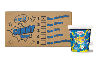 Sour gummies blueberry flavor carton: Vibrant tangy Korean snacks for kids lunchboxes UAE.
