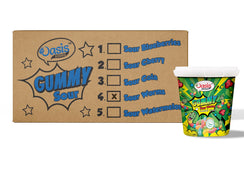 Buy sour worm gummies carton Dubai: Vibrant, tangy Seoul Oasis 24pcs box for kids parties.