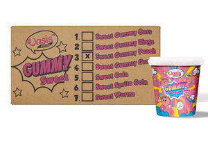 Buy sweet gummy peach flavor carton Dubai: Soft, vibrant pink Korean snacks from Seoul Oasis.
