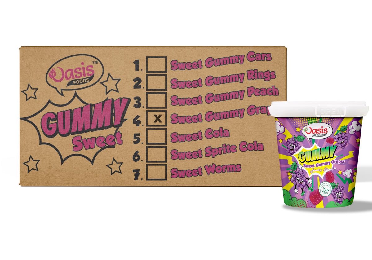 Buy sweet gummies grape flavor carton UAE: Juicy, purple snack haul Dubai.