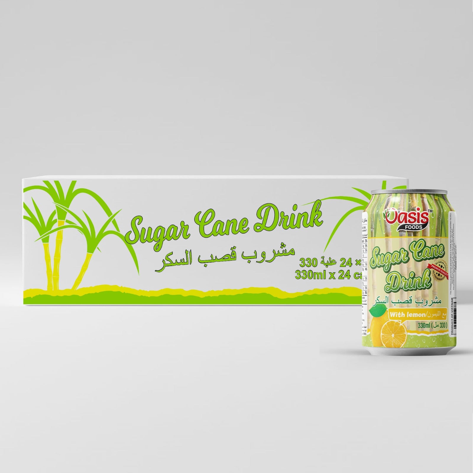 Oasis Sugar Cane and Lemon Drink 330ml - Carton (24 cans)